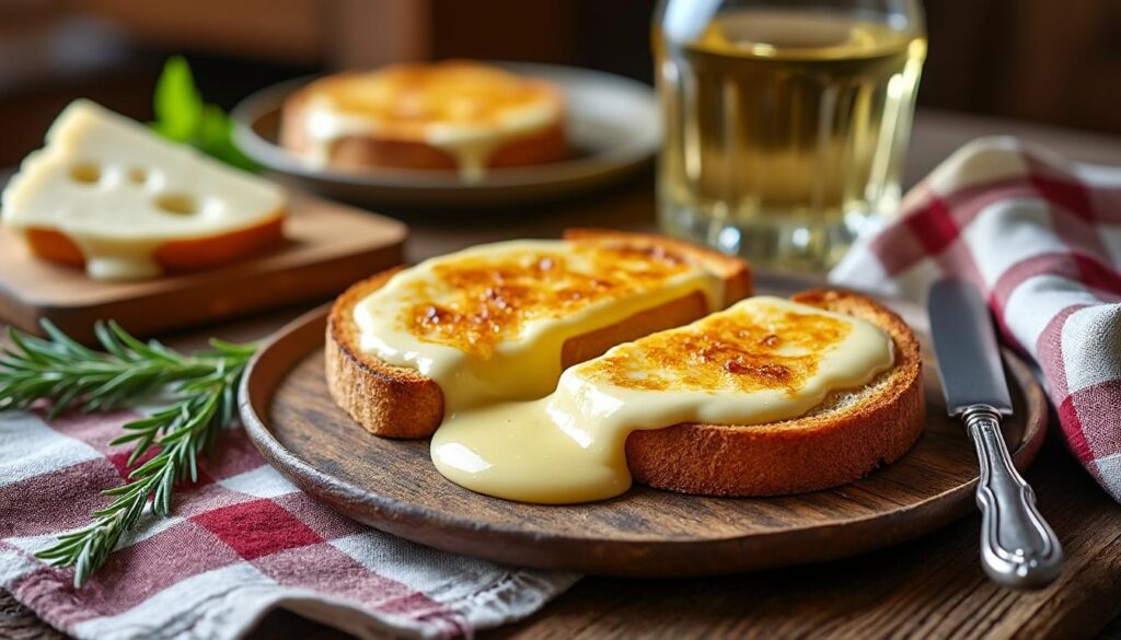 découvrez la recette traditionnelle de la croûte savoyarde, un plat réconfortant à base de fromage fondant et de vin blanc, parfait pour savourer les saveurs authentiques de la savoie.