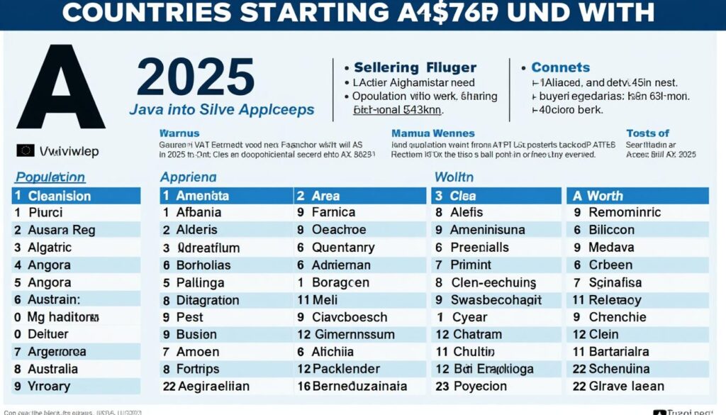 découvrez la liste complète et à jour des pays commençant par la lettre a en 2025, avec des informations détaillées et fiables.