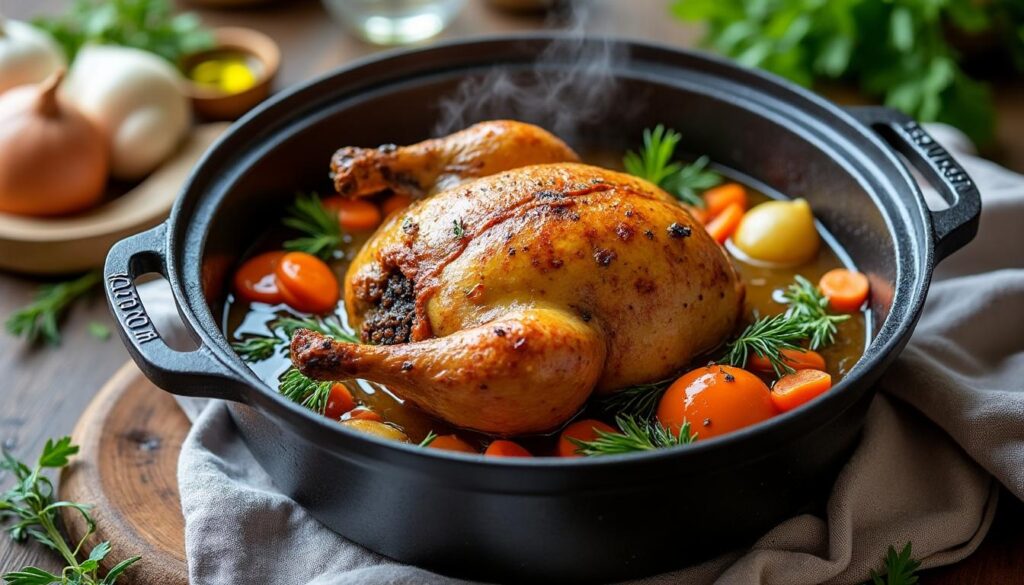 découvrez notre recette facile et savoureuse de pintade en cocotte, idéale pour un repas maison convivial et gourmand.