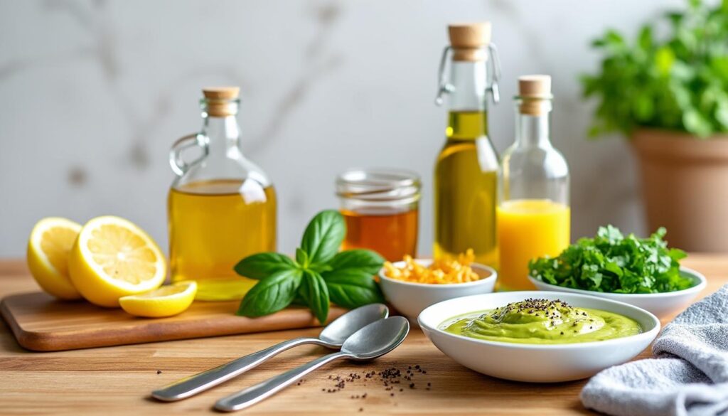 découvrez des recettes simples de vinaigrettes sans vinaigre, utilisant des alternatives naturelles pour des sauces savoureuses et légères.