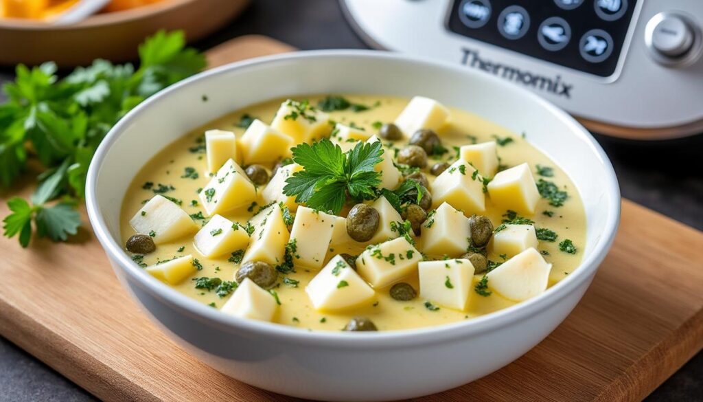 découvrez une recette facile et rapide de sauce gribiche au thermomix, parfaite pour accompagner vos plats avec une touche gourmande et maison.
