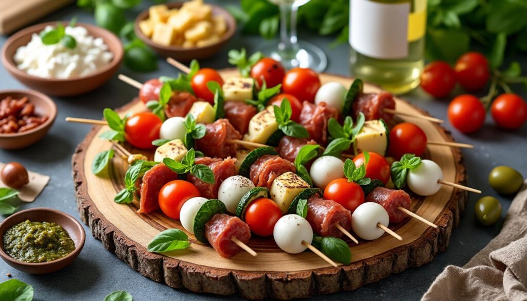 découvrez des recettes faciles et savoureuses de brochettes apéro à préparer la veille, idéales pour gagner du temps et régaler vos invités.