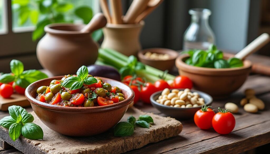 découvrez la recette authentique et facile de la caponata sicilienne de ma grand-mère, un délicieux plat traditionnel plein de saveurs méditerranéennes.
