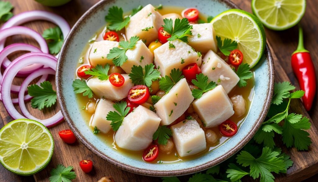 découvrez ce qu'est le ceviche de dorade, une entrée fraîche et savoureuse, avec une définition claire ainsi qu'une recette facile à réaliser chez vous.