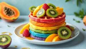 découvrez notre recette facile et colorée de gaufres arc en ciel aux fruits exotiques, parfaite pour un dessert gourmand et vitaminé qui émerveillera petits et grands.
