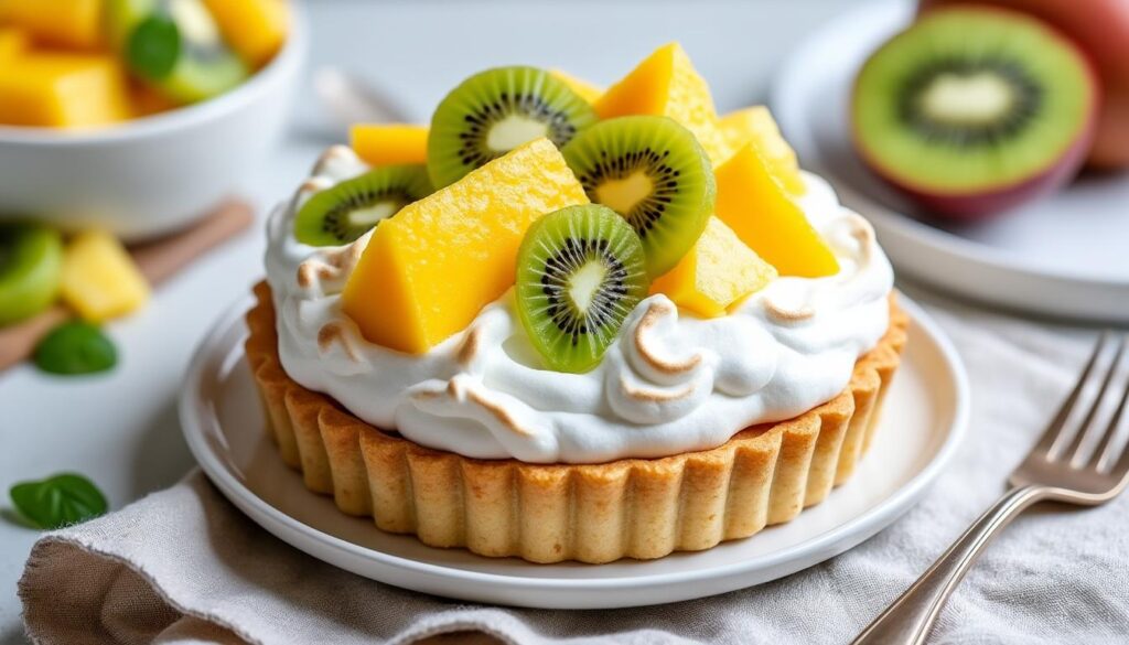 découvrez notre recette facile de tartelette nuage aux fruits exotiques frais, un dessert léger et savoureux parfait pour toutes les occasions.