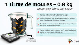 découvrez comment convertir facilement 1 litre de moules en kilogrammes avec notre guide précis et pratique, idéal pour cuisiner et acheter vos fruits de mer.