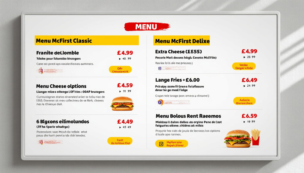 découvrez les tarifs et options du menu mcfirst pour 2025 afin de profiter des meilleures offres mcdonald's.