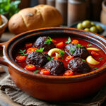 découvrez la recette traditionnelle andalouse du rabo de toro, un plat savoureux à base de queue de taureau mijotée avec des épices et des légumes pour un goût authentique.