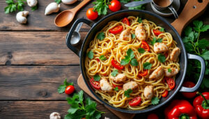 découvrez une recette facile et rapide de fideuà au poulet, idéale pour un repas savoureux à préparer chez soi en toute simplicité.