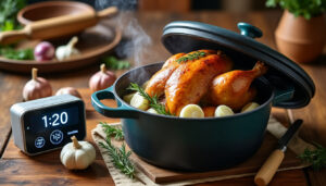 découvrez le temps de cuisson idéal pour une pintade de 1,5 kg en cocotte grâce à notre guide précis et rapide. astuces pour une viande tendre et savoureuse garanties.