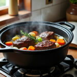 découvrez notre recette facile de jarret de bœuf mijoté à cuisson lente, pour une viande tendre et savoureuse, parfaite pour vos repas réconfortants.