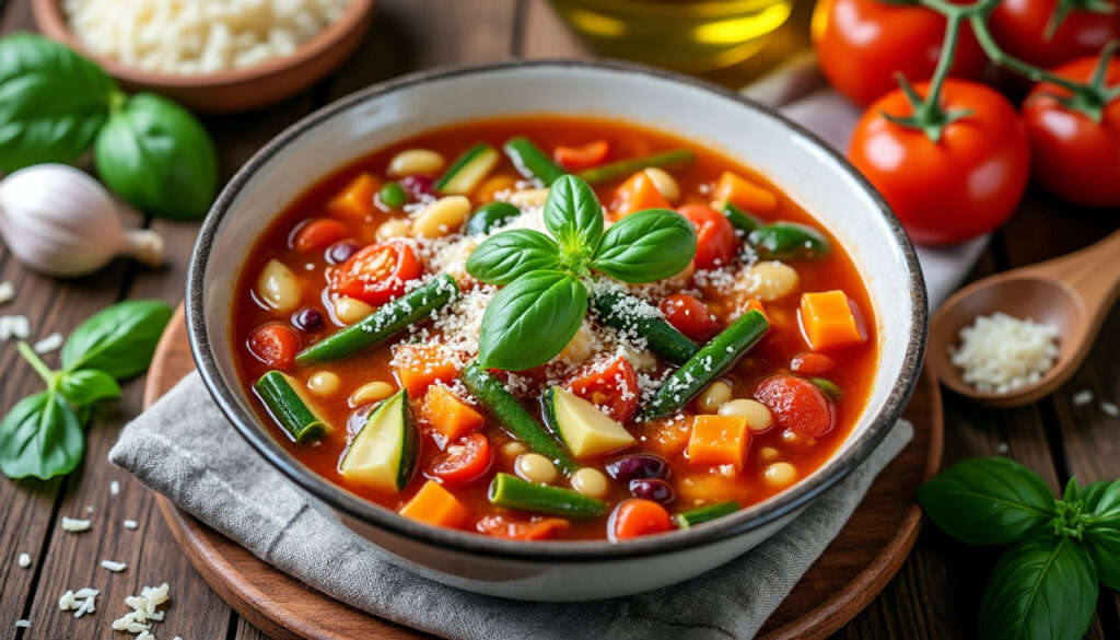 découvrez notre recette facile de minestrone, une soupe italienne saine et gourmande, parfaite pour un repas réconfortant et équilibré.