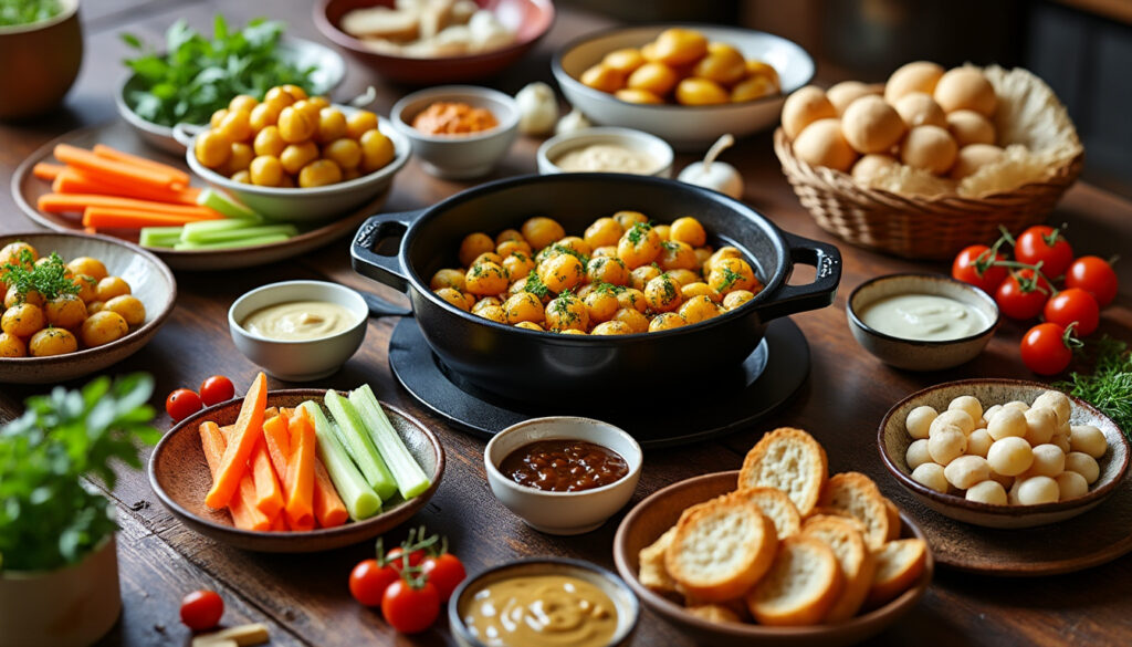 découvrez des idées simples et savoureuses pour accompagner votre fondue bourguignonne et régaler vos convives avec des saveurs variées.