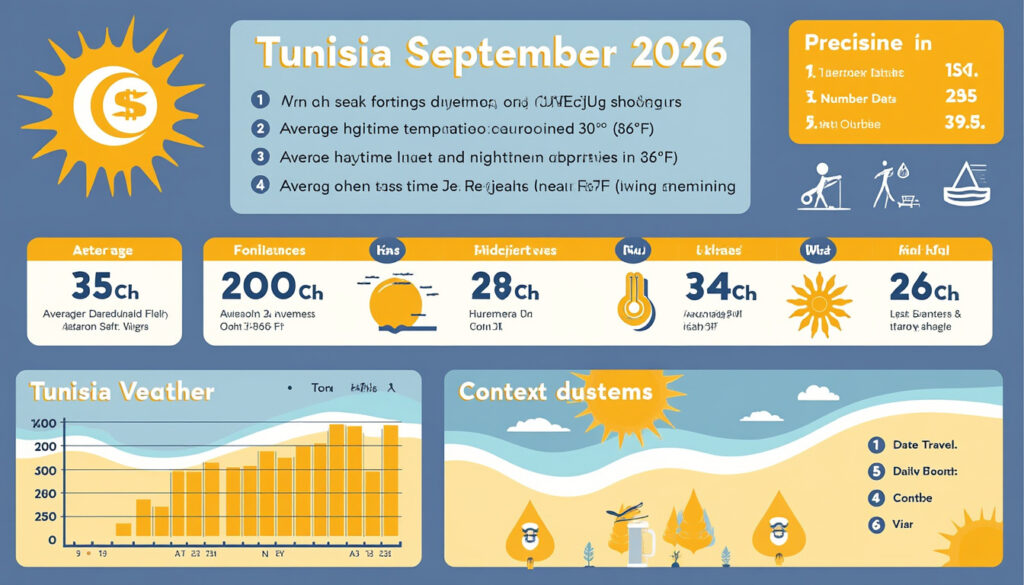 découvrez le climat en tunisie en septembre 2026 avec des prévisions détaillées des températures, ensoleillement et conditions météorologiques pour planifier votre voyage.