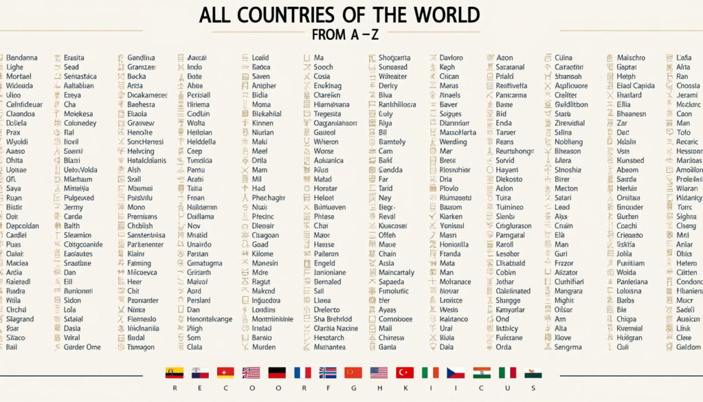 découvrez la liste complète de tous les pays du monde classés par ordre alphabétique pour un accès rapide et facile à l'information.