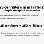 apprenez à convertir facilement 25 centilitres en millilitres avec notre guide simple et rapide. conversion précise pour toutes vos mesures liquides.