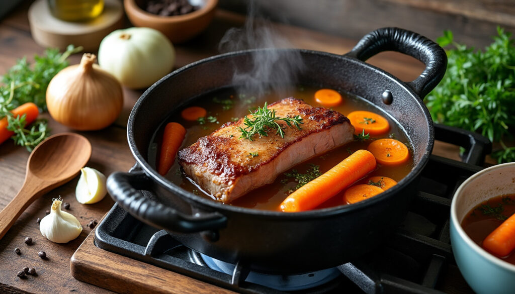 découvrez la recette traditionnelle de joue de porc façon grand-mère, mijotée lentement pour un plat simple, savoureux et plein de caractère.