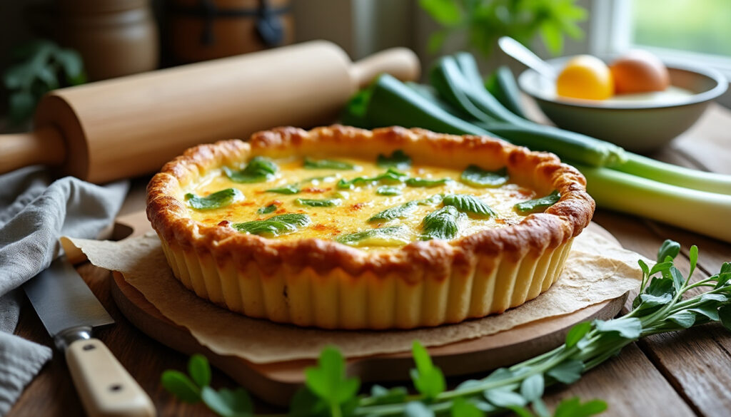 découvrez la recette facile et savoureuse de la tarte aux poireaux à l'ancienne, parfaite pour un repas gourmand et traditionnel.