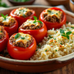 découvrez notre recette facile et savoureuse de tomates farcies accompagnées de riz au four, idéale pour un repas gourmand et rapide à préparer.